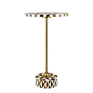 Calix 23.5" Contemporary Minimalist Metal/Resin Round End Table - JONATHAN Y